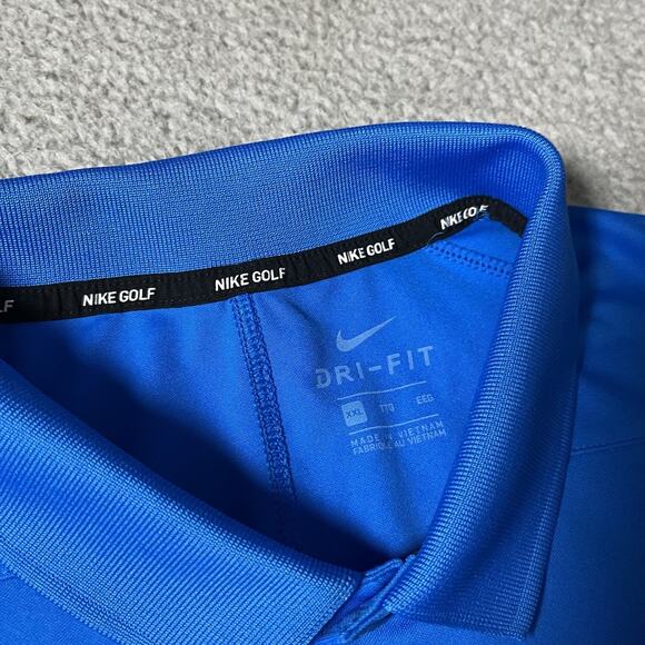 Nike Polo Shirt Mens 2XL Blue Golf Performance Drifit Logo TPC Sawgrass Club - Picture 6 of 16